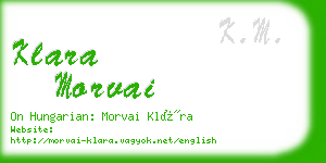 klara morvai business card